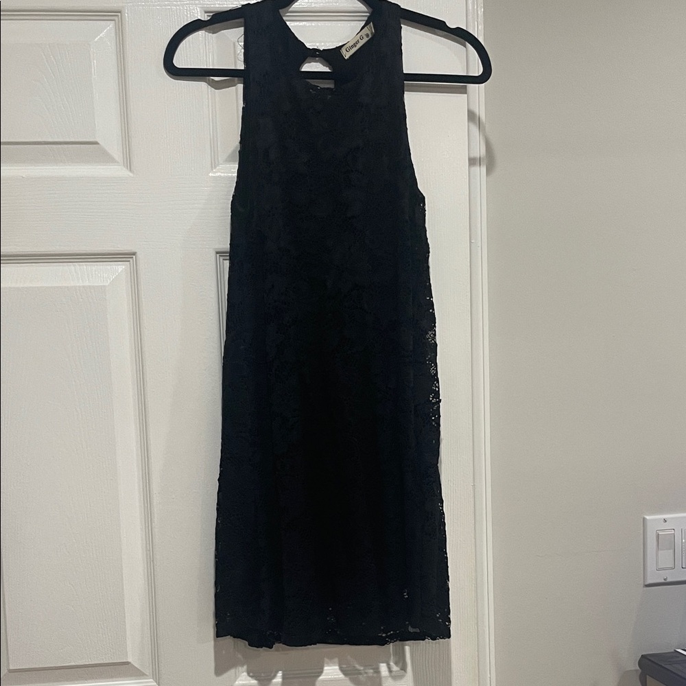 Ginger G Black Lace Mini Dress
